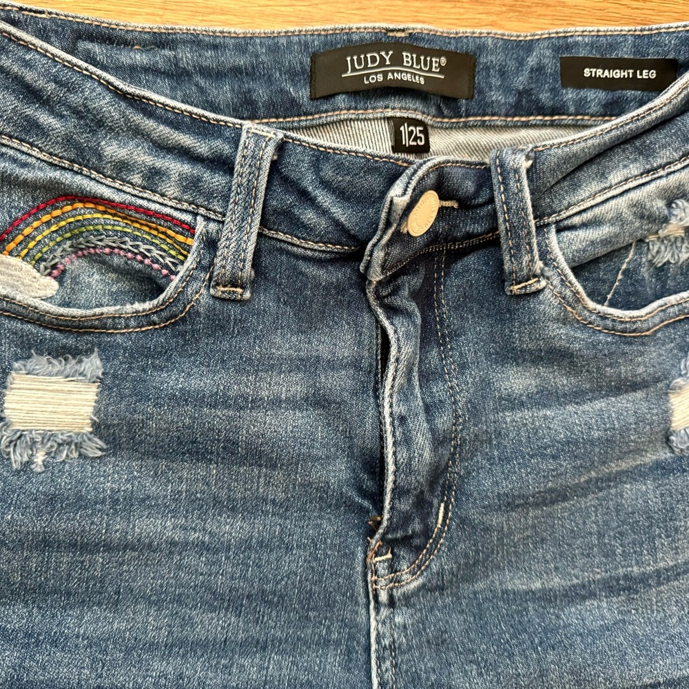 Judy Blue size 1 rainbow jeans